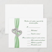 Carte de réponse personnalisée Coeurs de chaux (Devant / Derrière)