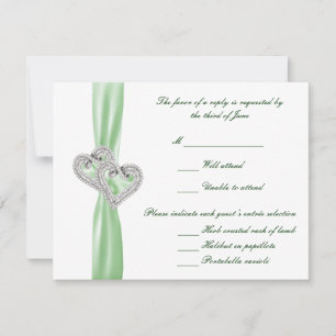 Carte de réponse personnalisée Coeurs de chaux