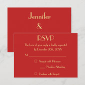 Carte de réponse personnalisée pour un mariage de  (Devant / Derrière)