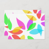 Carte de réponse Pétales Colorées (Devant / Derrière)