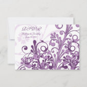 Carte de réponse petite florale abstraite blanche (Dos)