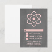 Carte de réponse Pink Atomic Chalkboard (Devant / Derrière)