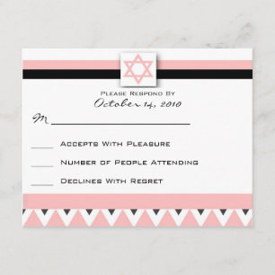 Carte de réponse Pink Bat/Bar Mitzvah