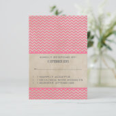 Carte de réponse Pink Chic Chevron (Debout devant)