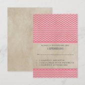 Carte de réponse Pink Chic Chevron (Devant / Derrière)