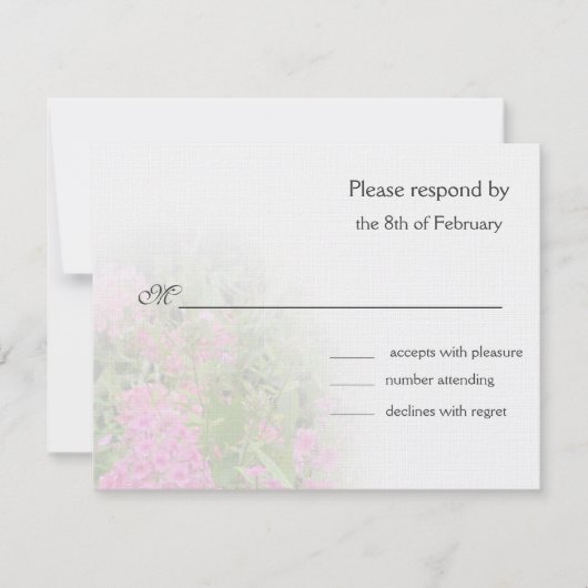 Carte de réponse Pink Phlox (Devant)