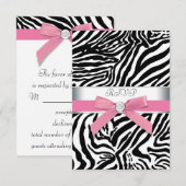 Carte de réponse Pink Zebra (Devant / Derrière)