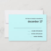 Carte de réponse Plaid moderne bleue et verte (Dos)