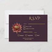 Carte de réponse Plum Gothic Fleur de Lotus (Devant)