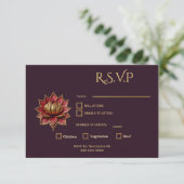 Carte de réponse Plum Gothic Fleur de Lotus (Debout devant)