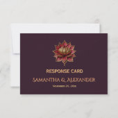 Carte de réponse Plum Gothic Fleur de Lotus (Dos)