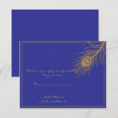 Carte de réponse Plume Peacock (Devant / Derrière)