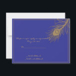 Carte de réponse Plume Peacock<br><div class="desc">Simple, mais élégant. Cette conception mariage appelée Plume Peacock en Or et bleu marine, a un arrière - plan bleu marine et une plume de paon en or. Si vous avez besoin de ce design dans une couleur différente, s'il vous plaît contactez-moi.Cet ensemble a des invitations, enregistrer les cartes de...</div>