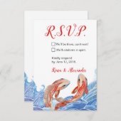 CARTE DE RÉPONSE POISSON KOI (Devant / Derrière)