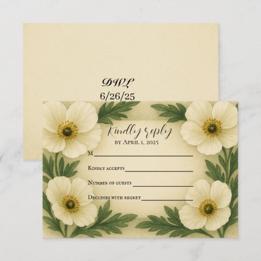 Carte de réponse Poppy Drift (Devant / Derrière)