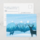Carte de réponse postale Winter Blue avec choix de (Devant / Derrière)