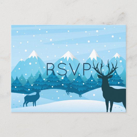 Carte de réponse postale Winter Blue avec choix de (Devant)
