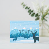 Carte de réponse postale Winter Blue avec choix de (Debout devant)