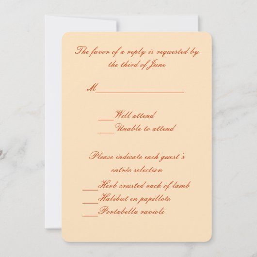 Carte de réponse Pot de fleurs orange (Dos)