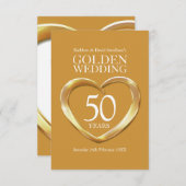 carte de réponse pour 50 ans de mariage en forme d (Devant / Derrière)