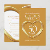 carte de réponse pour 50e anniversaire de mariage  (Devant / Derrière)