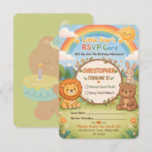 Carte de réponse pour anniversaire d'animaux de la