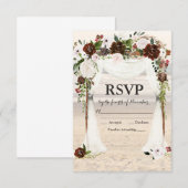 Carte de réponse pour arche de mariage sur la plag (Devant / Derrière)