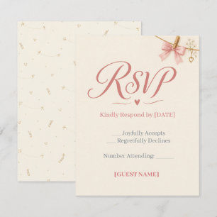 Carte de réponse pour Baby Shower Fille à Corde à