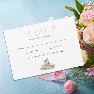 Carte de réponse pour Baby Shower Woodland Fox Gir