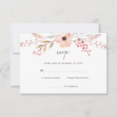 Carte de réponse pour baptême de fille rose pâle f (Devant)
