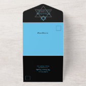 Carte de réponse pour Bar Mitzvah bleu noir Tout e (Dehors)