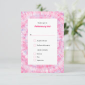 Carte de réponse pour Bat Mitzvah Tie Dye Rose (Debout devant)