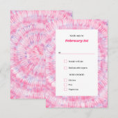 Carte de réponse pour Bat Mitzvah Tie Dye Rose (Devant / Derrière)
