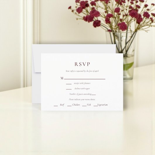 Carte de réponse pour bouquet floral rustique