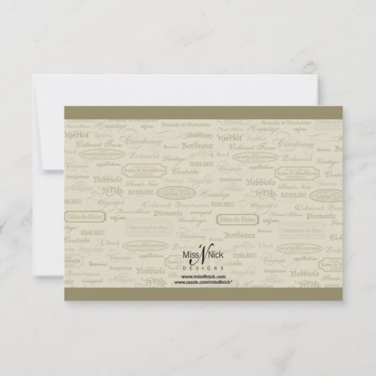 Carte de réponse pour cépage et bouteille fantaisi (Dos)