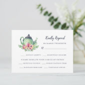 Carte de réponse pour choix de repas avec un théiè (Debout devant)