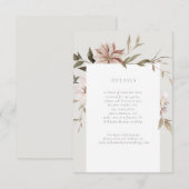 Carte de réponse pour détails de fleurs sauvages (Devant / Derrière)