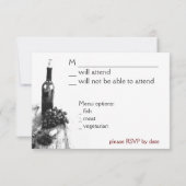 Carte de réponse pour dîner au vin (Dos)