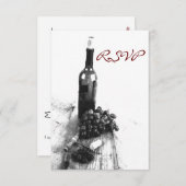 Carte de réponse pour dîner au vin (Devant / Derrière)