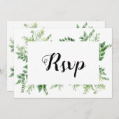 Carte de réponse pour feuillage printanier d'herbe (Devant / Derrière)