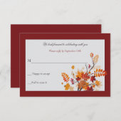 Carte de réponse pour feuillage rustique (Devant / Derrière)