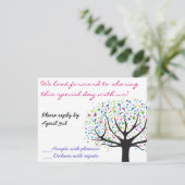 Carte de réponse pour invitation de mariage Arbre  (Debout devant)