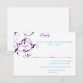 carte de réponse pour invitation de mariage avec f (Devant / Derrière)