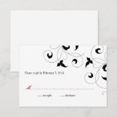 Carte de réponse pour invitation de mariage Dainty (Devant / Derrière)