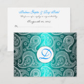 Carte de réponse pour invitation de mariage en Ind (Devant / Derrière)