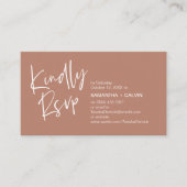 Carte de réponse pour invitation de mariage minima (Devant)