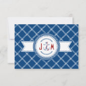 Carte de réponse pour invitation de mariage nautiq (Dos)