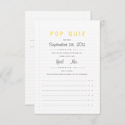 Carte de réponse pour invitation de mariage sur ca (Devant / Derrière)