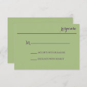 Carte de réponse pour invitation de mariage Vert S (Devant / Derrière)