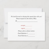 Carte de réponse pour invitations de mariage (Devant)